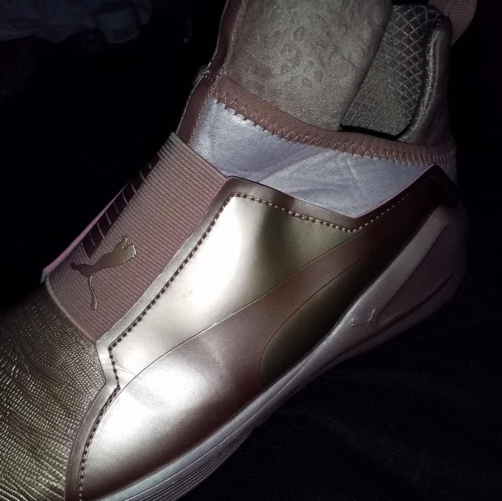 Rihanna Rose Gold High top Pumas :)